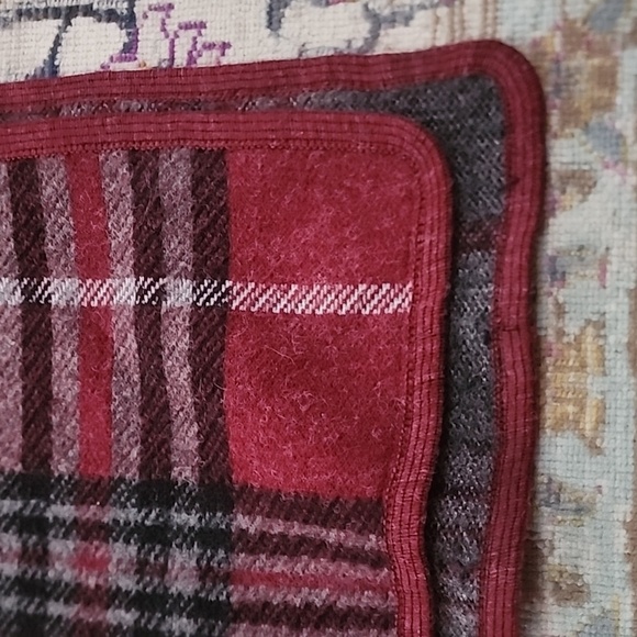 Red & Black Flannel Plaid Womens Elegant Shrug Wrap Warm Shawl, sz O/S - Picture 7 of 11